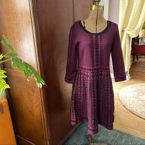 Magenta and black knit dress sz L